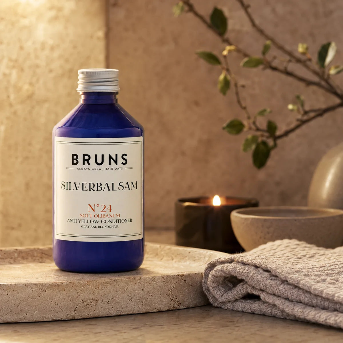 BRUNS Silverbalsam N24 Soft Olibanum 300 ml i varm hemmaspa-kvällsritual