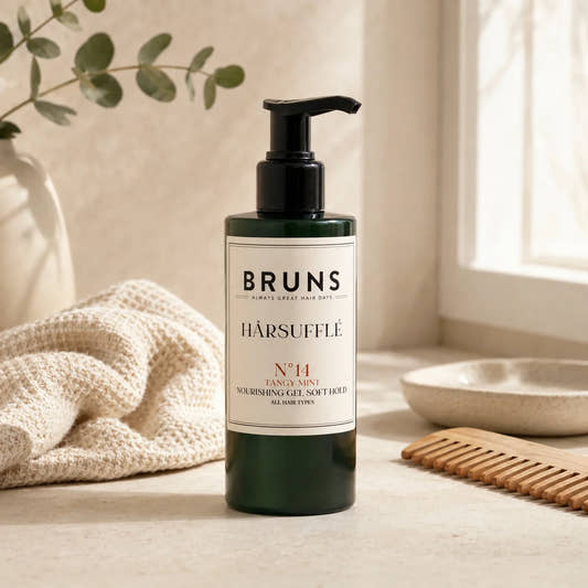 BRUNS Hårsufflé N14 Tangy Mint i ett lugnt hemmaspa-badrum