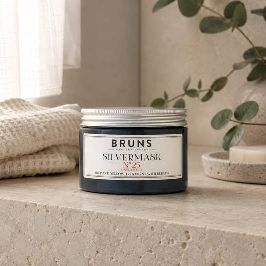 BRUNS Silvermask N25 Unscented 350 ml i ljust skandinaviskt hemmaspa-badrum