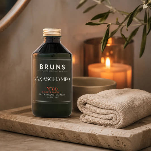 BRUNS Växaschampo N80 Lemon Mint 300 ml i varm hemmaspa-kvällsritual